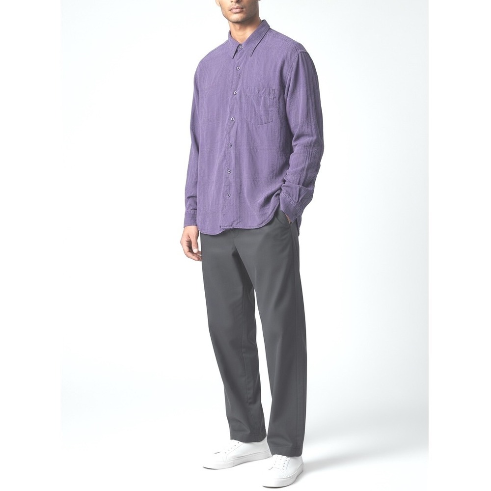 Tommy Bahama Men's‎ Purple Pure Textured Silk Button Down Shirt Long Sleeve  L